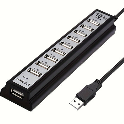 10-Port USB-A Hub with High-Speed Charging & Data Transfer – Plug and Play USB Splitter for MacBook, PC, Laptop, Desktop | 10 Device Simultaneous Connection