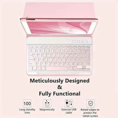 iPad Detachable Magnetic Keyboard with Touchpad – Compatible with iPad Air 11 M2 2024, iPad Pro 11", Air 4/5 10.9", iPad 10th Gen, iPad 7/8/9 10.2" | Type-C Charging, US Layout | Black, Blue, Pink