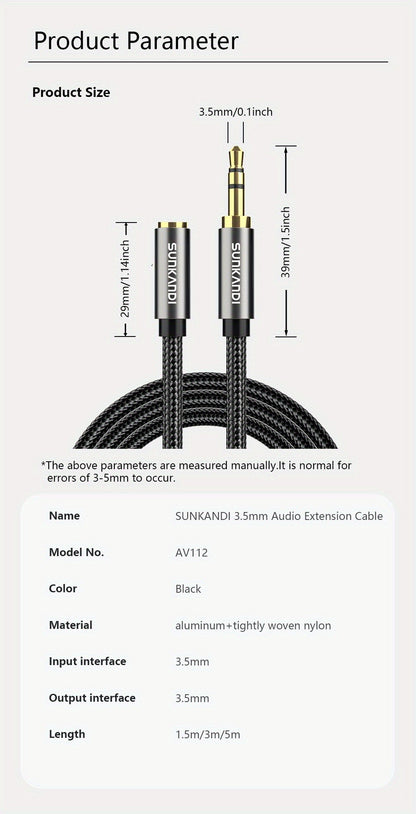 3.5mm TRRS Headphone Extension Cable with Mic Male to Female Stereo Audio Cable for Smartphone PC TV Headphone PS4 Car Audio Speaker Gaming