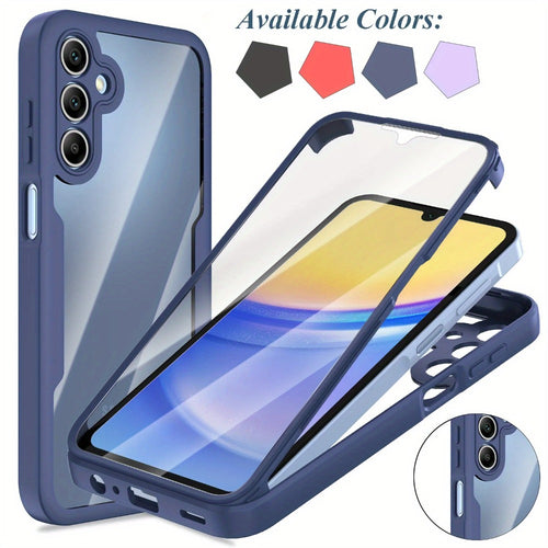 Samsung Galaxy A-Series Rugged Case with Built-In Screen Protector – Full Body Shockproof Phone Cover for Galaxy A15 A16 A17 A36 A37 A56 A57 5G | Heavy Duty Drop Protection