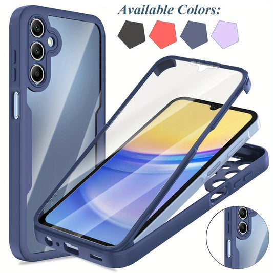 Samsung Galaxy A-Series Rugged Case with Built-In Screen Protector – Full Body Shockproof Phone Cover for Galaxy A15 A16 A17 A36 A37 A56 A57 5G | Heavy Duty Drop Protection