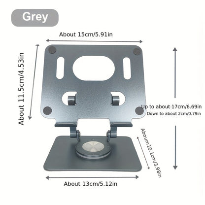 360 Degree Rotating Tablet Phone Stand Foldable, Portable Lightweight Desktop Lazy Stand with Fast Heat Dissipation, Multi-Angle Adjustable Holder for iPad iPhone Samsung Tablet & All Phones