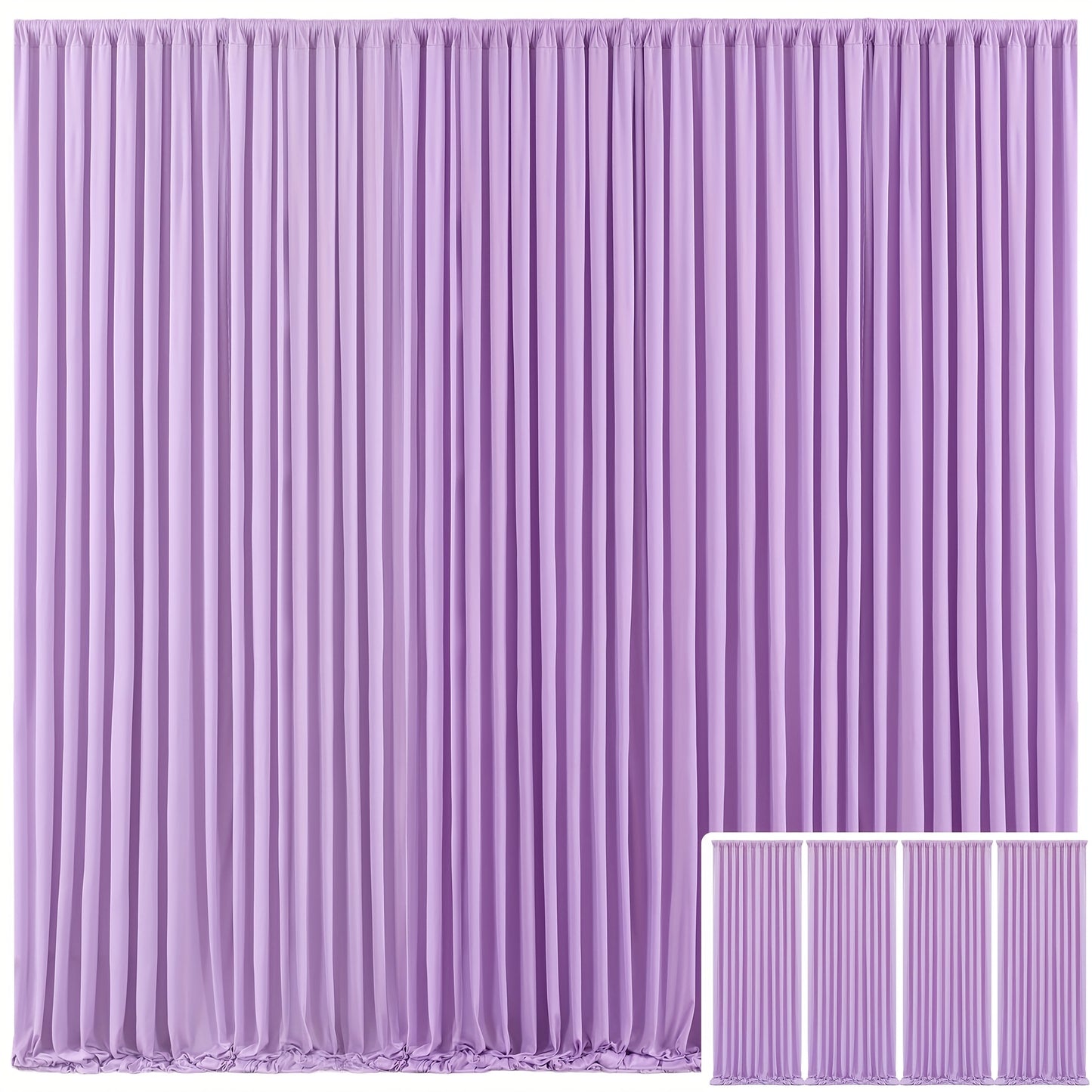Elegant Fabric Backdrop Curtains 4pcs with Poles 59x85in Non-Transparent Wrinkle-Free Party Photo Backdrop for Wedding Birthday Bridal Shower Graduation Prom Christening Holiday Decor