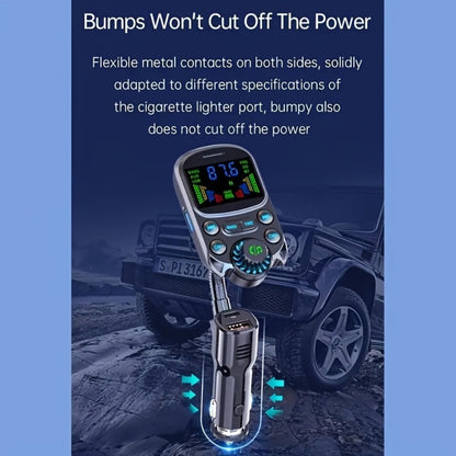 Car FM Transmitter Bluetooth 5.3 with QC3.0 & PD 30W Fast Charging, Hands-Free Car Kit, Bass Boost, 3.5mm AUX Audio Input, MP3 Player – Wireless Car Audio Adapter for iPhone Android