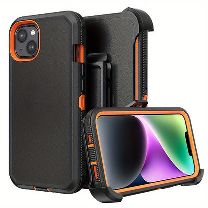 Rugged iPhone 14 Belt Clip Holster Case with Rotating Clip Heavy Duty TPU PC Dual Layer Shockproof Drop Protection Wireless Charging for iPhone 14 Pro Max 14 Plus 14 Pro 14 – 3 Colors Men Outdoor