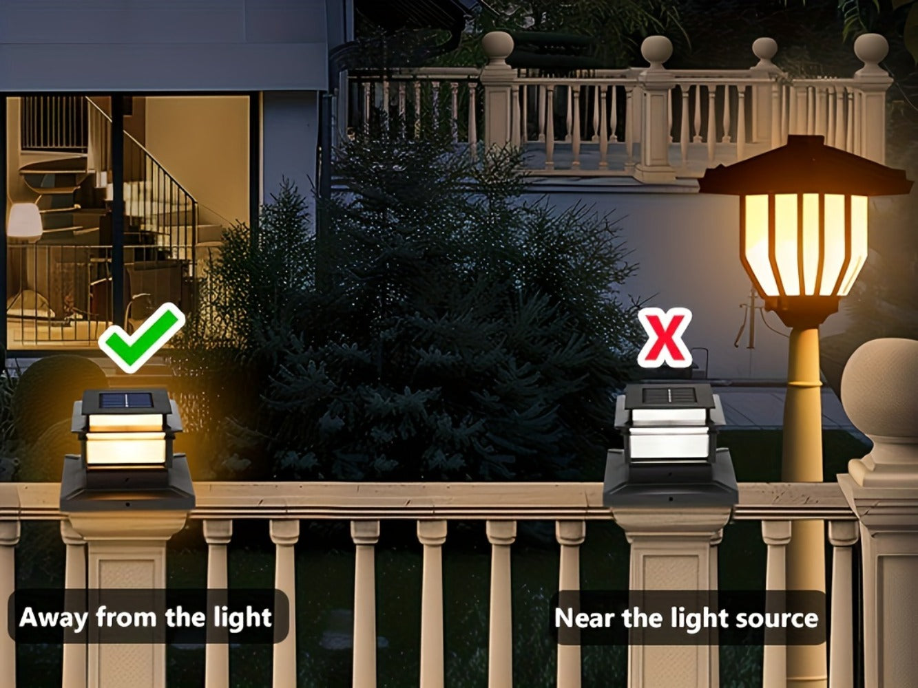 Solar Post Cap Lights for Fence Deck 6 Pack - Outdoor Bright LED Waterproof Auto Dusk to Dawn for Garden Porch Patio Stair Railing Newel Post Driveway Pillar Decoration