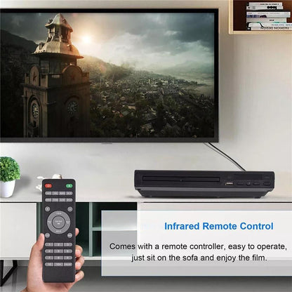 Region-Free DVD Player 1080P – Compact Design, USB Powered, RCA Cable & Remote Control Included, All Region Disc Compatible for Smart TV & Flat Screen