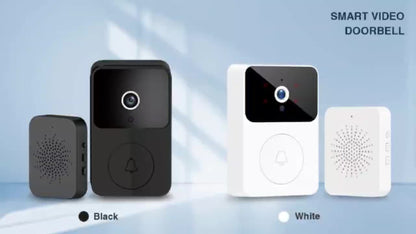 Voice Change Doorbell Camera Wireless HD 960P – Night Vision, Two-Way Audio, Motion Alert Push Notification, 2.4GHz WiFi, Rechargeable Battery, Remote Mobile View, Single or 2-Pack, Black White