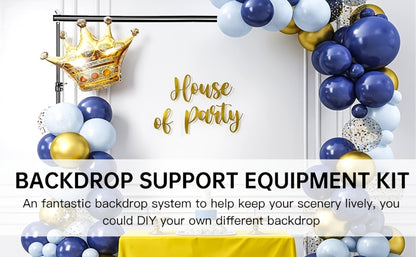 10x10ft Heavy Duty Backdrop Stand Kit - Photography Background Support System with 2 Stands, 4 Crossbars, 4 Clamps & Carry Bag for Photo Studio, Video Shoots, Parties & Events