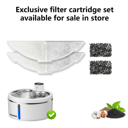 Stainless Steel Cat Water Fountain 84oz – Cordless Rechargeable, Motion Sensor Auto-On, Ultra-Silent Pump, 2 Filters Included, BPA-Free Pet Water Dispenser for Cats & Dogs