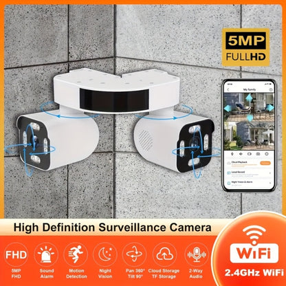5MP Dual Lens PTZ WiFi Security Camera 360° with AI Motion Detection – Xparkin Full Color Night Vision, Sound & Motion Alerts, Easy Install for Home, Hotel & Commercial Use
