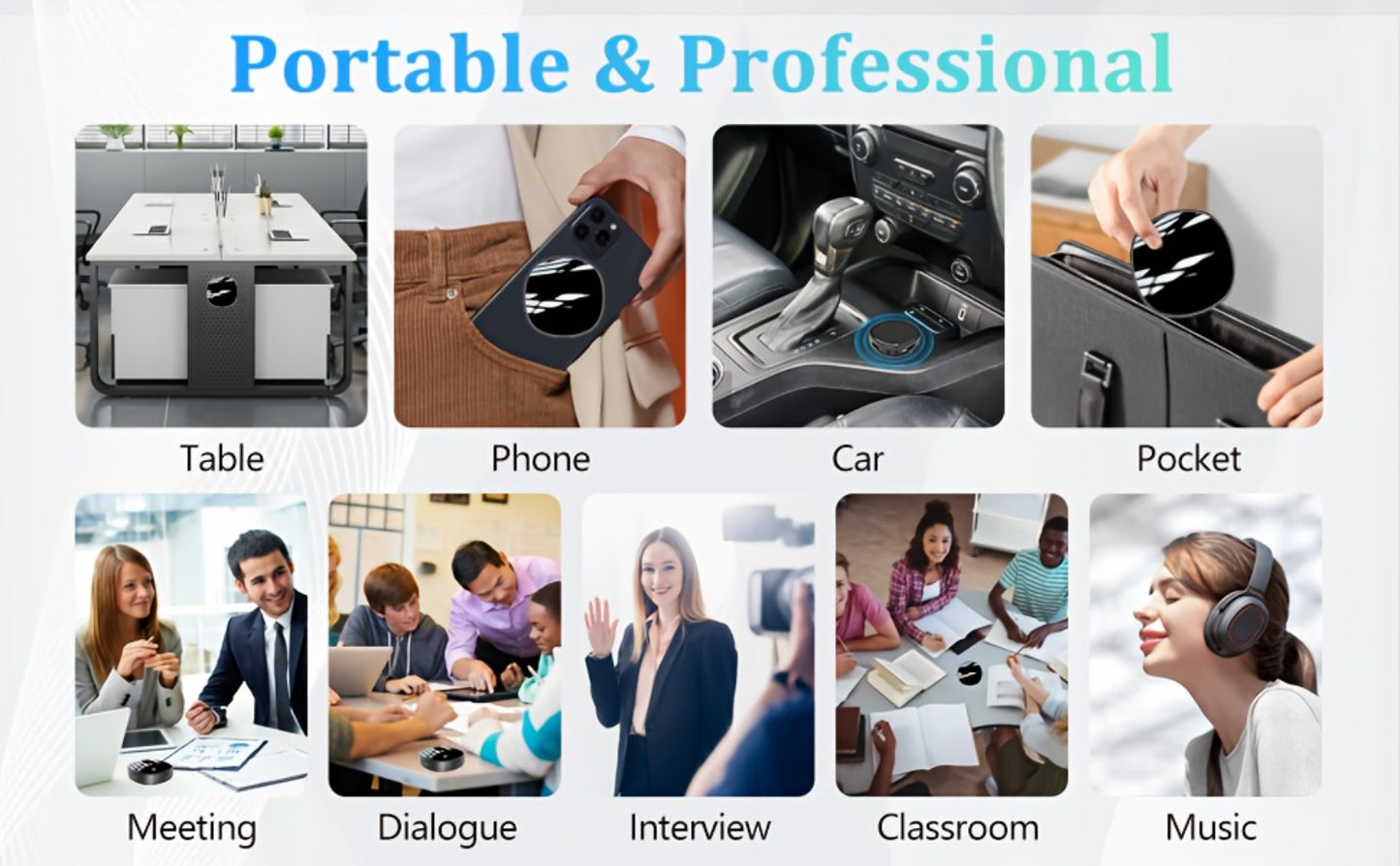 Voice Activated Recorder 64GB with AI Noise Reduction, Magnetic Digital Voice Recorder HD 3072kbps, 4000H Storage 100H Battery, Playback, 360° Mic, for Car Lectures Meetings Interviews
