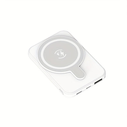Slim Pocket Magnetic Power Bank 5000mAh 10000mAh with LED Display Wireless Charging Type-C Micro USB Input Fast Charge Battery Pack for iPhone 16 15 14 13 12 Samsung Android Travel