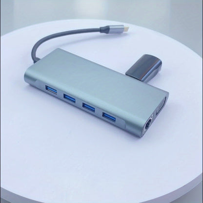 11-in-1 USB-C Docking Station with Triple Display, 4K HDMI, Gigabit Ethernet, 100W PD, 3 USB Ports, SD/TF Card Reader & Audio – Compatible with MacBook, Windows & USB-C Laptops