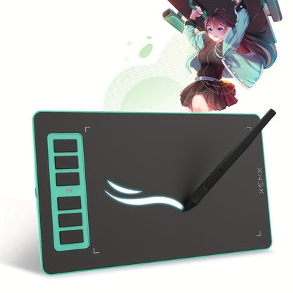 Graphics Drawing Tablet XENX P1-640 8192 Pressure Sensitivity 6 Hot Keys 6.6x4.1 Inch Active Area Battery-Free Stylus Compatible with Mac Windows PC Android for Digital Art Animation OSU Design