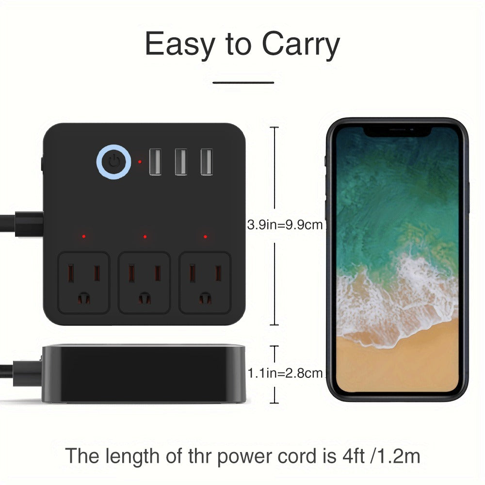 Smart Power Strip WiFi with 3 Individually Controlled Outlets & 3 USB Ports – GHome Surge Protector, Works with Alexa & Google Home, Tuya App, Timer, No Hub, 4ft Cord, 2.4GHz, US Plug (White)