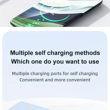 Magnetic Wireless Power Bank 10000mAh 22.5W Fast Charging Portable Charger with LED Display Built-in Kickstand PD20W USB-C Charges 3 Devices Travel Outdoor Black White Purple