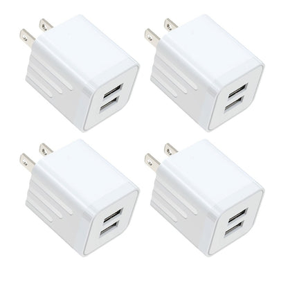 Dual Port USB Wall Charger 2.1A – JOZASHON 5V Cube Power Adapter Charging Block Brick for iPhone 16 15 14 13 12 11 Pro Max SE XS XR X 8 7 6 Plus, Samsung Galaxy, Android Phones (3-8 Pack)