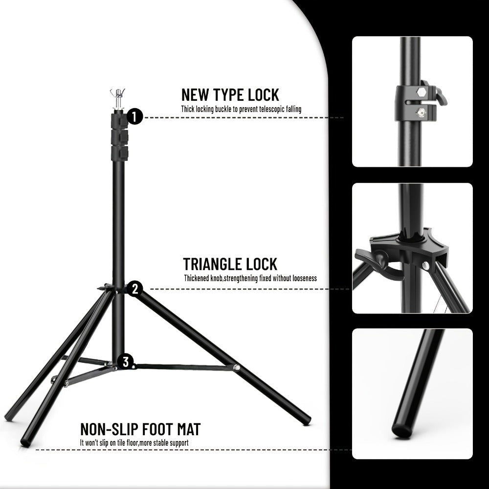 10x10ft Heavy Duty Backdrop Stand Kit - Photography Background Support System with 2 Stands, 4 Crossbars, 4 Clamps & Carry Bag for Photo Studio, Video Shoots, Parties & Events