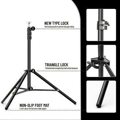 10x10ft Heavy Duty Backdrop Stand Kit - Photography Background Support System with 2 Stands, 4 Crossbars, 4 Clamps & Carry Bag for Photo Studio, Video Shoots, Parties & Events