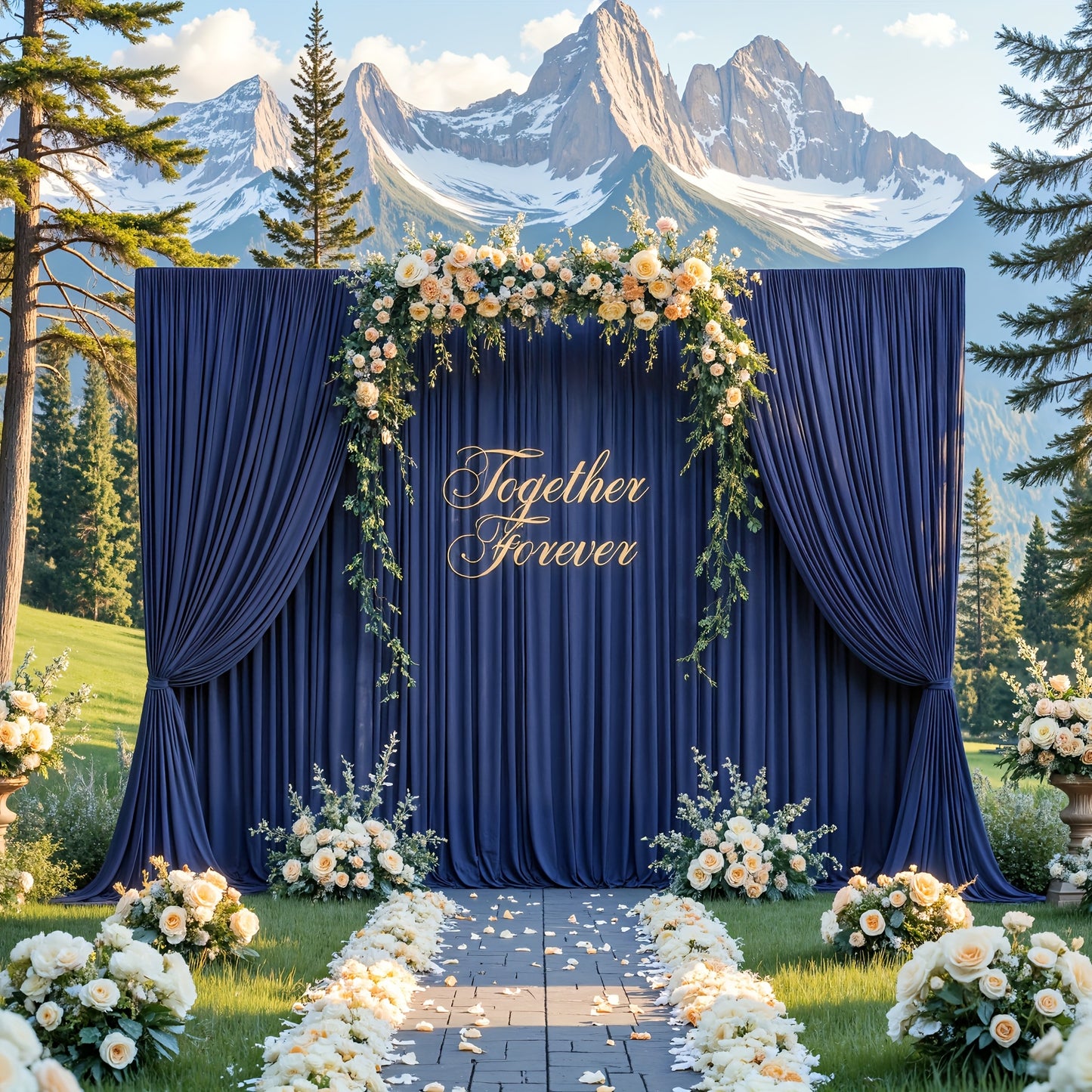Photography Backdrop 4-Pack 5x10ft Polyester Spandex Background Cloth | Wrinkle-Resistant, Soft & Smooth with Pole Pockets | Wedding, Birthday, Banquet, Party & Event Decoration Curtains