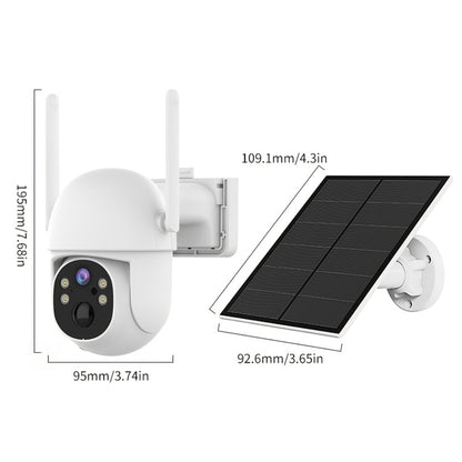Encrypted Cloud Solar Security Camera Outdoor 3MP AI Detection – App-Controlled Pan Tilt, Full Color Night Vision, Sound & Light Alert, Two-Way Audio, Waterproof Wireless WiFi Camera