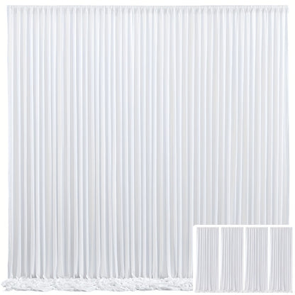 Elegant Fabric Backdrop Curtains 4pcs with Poles 59x85in Non-Transparent Wrinkle-Free Party Photo Backdrop for Wedding Birthday Bridal Shower Graduation Prom Christening Holiday Decor