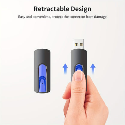 Retractable USB Flash Drive Bulk Pack 5-Pack USB 2.0 Thumb Drive 2GB 4GB 8GB 16GB 32GB 64GB Mixed Colors Capless Jump Drive Memory Stick for PC Laptop Mac TV Car Audio