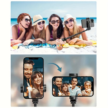 68 Inch Live Streaming Tripod Floor Standing with Wireless Remote – Retractable Selfie Stick, 360° Rotation, Anti-Shake Stable Phone Stand for Travel Vlogs, Outdoor Streaming, iPhone & Android