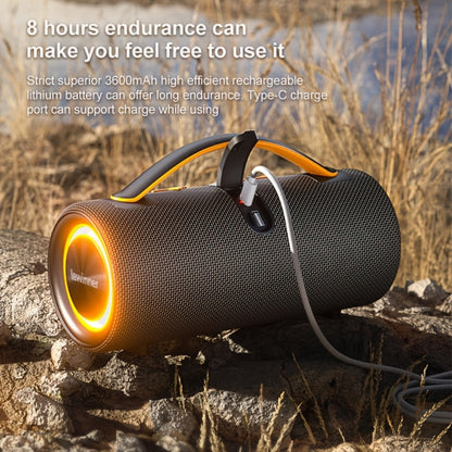 Portable Outdoor Bluetooth Speaker 60W High-Power Subwoofer – 7-Mode RGB Ambient Lighting, Long Battery Life, Type-C Charging, Loud Wireless Speaker for Family Outdoor Parties & Camping