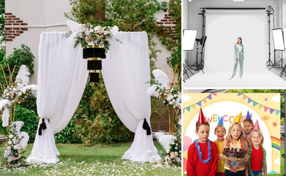 10x10ft Heavy Duty Backdrop Stand Kit - Photography Background Support System with 2 Stands, 4 Crossbars, 4 Clamps & Carry Bag for Photo Studio, Video Shoots, Parties & Events