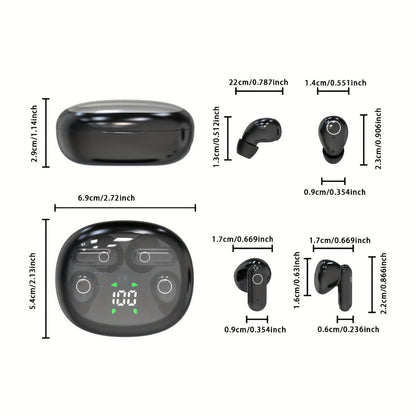 Sleep Mini Earbuds 2 Pairs Wireless Bluetooth In-Ear Headphones Long Battery Life HD Calling 3 Colors Sport Use Single Compartment Case All Seasons