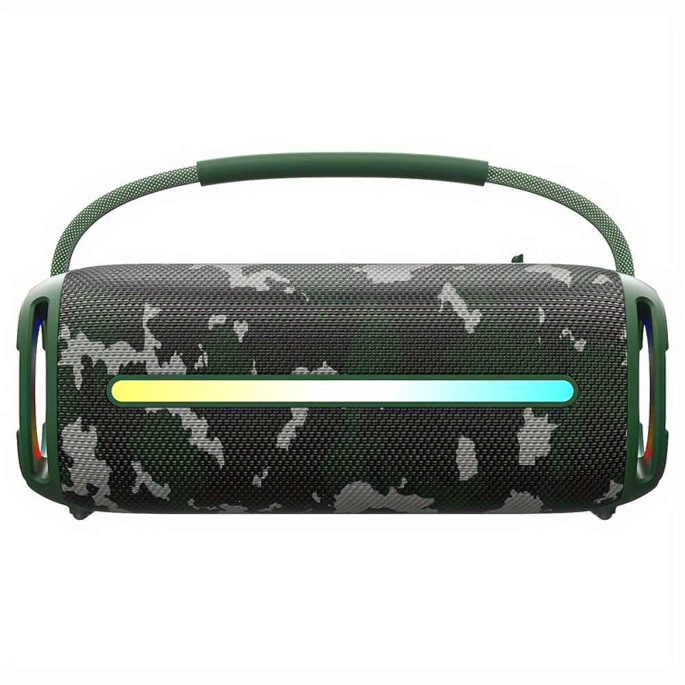 50W Bluetooth Speaker IPX6 Waterproof with LED Lights, Portable Wireless Speaker Rich Bass FM Radio USB TF Card Playback, Loud Outdoor Speaker for Parties Camping Beach Home