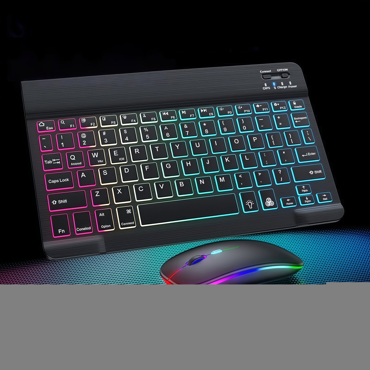 RGB Backlit Keyboard and Mouse Combo 7 Color LED – Ultra-Thin Scissor Keys Quiet Wired Set for PC Desktop Laptop | Black White | Home Office Gaming Desk Setup Keyboard Mouse