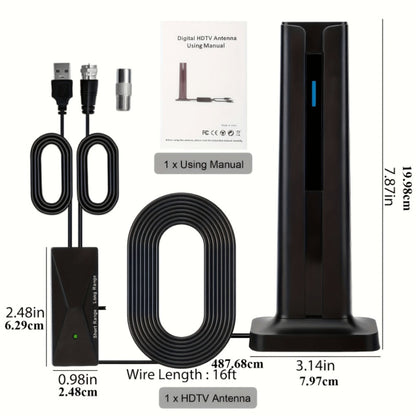 Magnetic Base TV Antenna Indoor – 4K 1080P HD, VHF & UHF Signal Booster Amplifier, Portable Digital Antenna for All TVs, 1pc or 2pcs Bundle