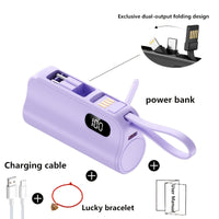 1 Power Bank (Purple) + 1 Data Cable + 1 Red Bracelet