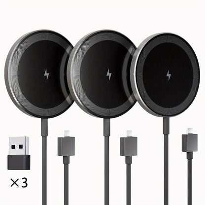 Ultra Slim Magnetic Wireless Charging Pad 15W Multi-Pack – 2-Pack & 3-Pack Value Set for iPhone 17 Air 16 15 14 13 12 11 Pro Max & AirPods 4 3 2 Pro | 0.6cm Thin 65g Portable Travel Charger | White Black
