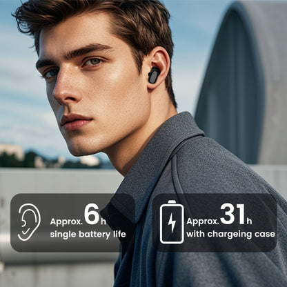 Philips TAT2569 Active Noise Reduction Wireless Earbuds, Dual Beamforming Mics 18H Playtime Bluetooth 5.4, Touch Control Secure Sport Fit Type-C Charging, Compatible with iPhone Android, Gift for Men Women