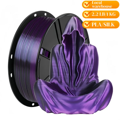High Gloss PLA Filament 1.75mm 1kg Low Warping – Black White Dual Tri Rainbow Multicolor 3D Printer Filament ±0.02mm | Shiny PLA Spool for Creality Ender 3 5 Neo Bambu Lab Prusa FDM Printers