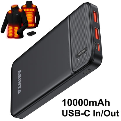 10000mAh Slim Power Bank PD 22.5W Super Fast Charging – Dual USB-A Output, 20W USB-C Input/Output, Lightweight Travel Portable Charger for Smartphones, Tablets & Heated Clothes, Gift for Men & Women