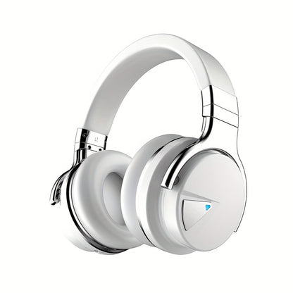 Active Noise Cancelling Over-Ear Headphones MIGHTY ROCK, Wireless Bluetooth 5.2 with 45mm Drivers Deep Bass, 30H Playtime Built-in Mic, Foldable Protein Earpads Headset for Travel Work Study Flight