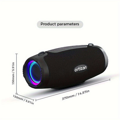 100W Portable Bluetooth Boombox Speaker IPX7 Waterproof with Deep Bass Subwoofer, 12H Playtime, EQ, USB Playback & LED Lights for Outdoor Party, Camping, Beach — Great Gift for Men & Women