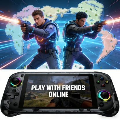 J55 Online Multiplayer Handheld Game Console – 5.5 Inch Large Screen, Open-Source System, 64GB Storage, Ultra-Long Battery Life, Global Online Gaming, High-End Portable Edition, Perfect Holiday Gift