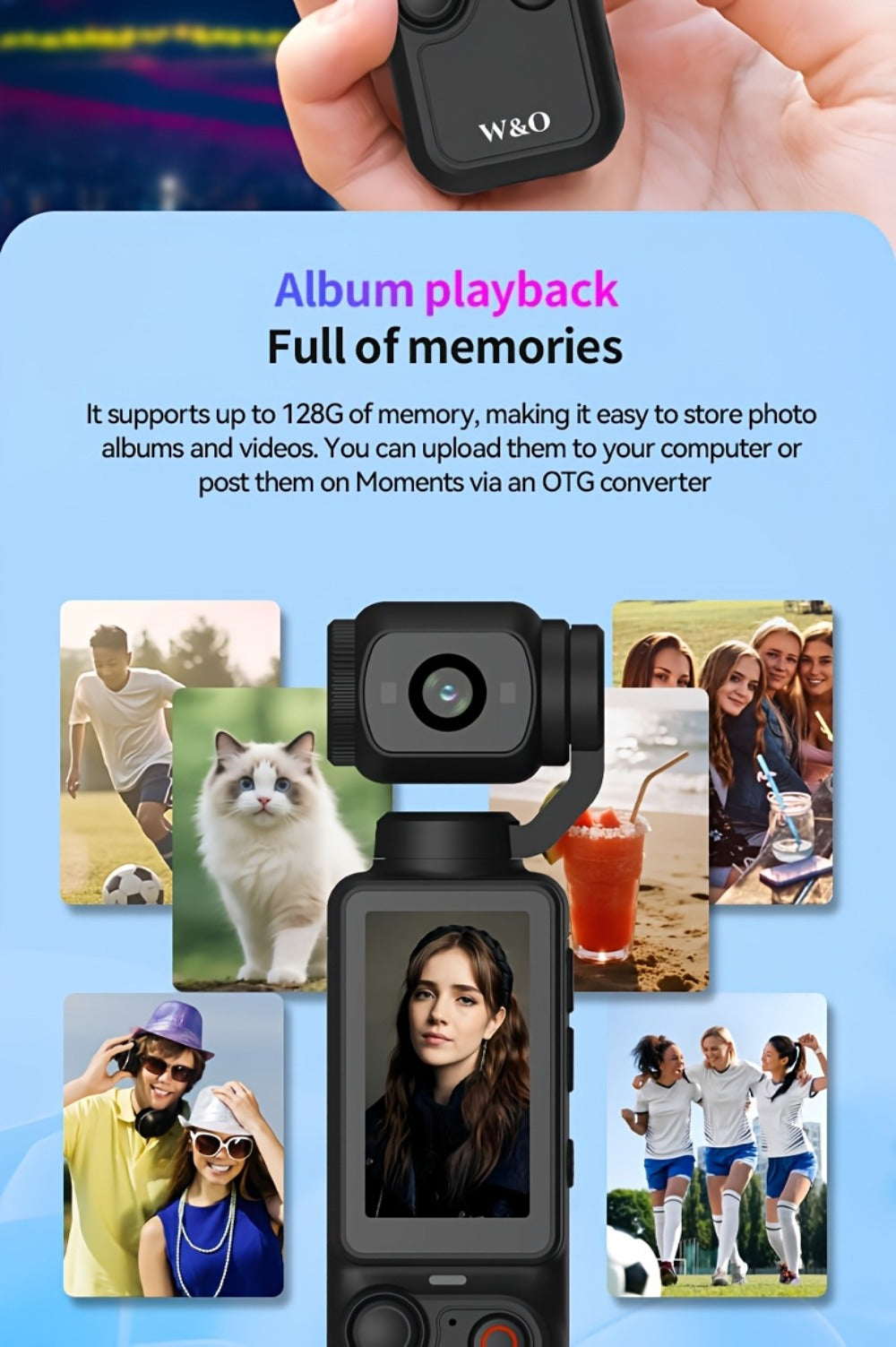 4K Pocket Camera with 180° Rotating Lens, 100MP, 2000mAh Battery & 32GB Card – 1.9" Screen, USB-C Charging, Webcam Function, Mini Compact Cam for Outdoor Sports, Cycling & Vlogging