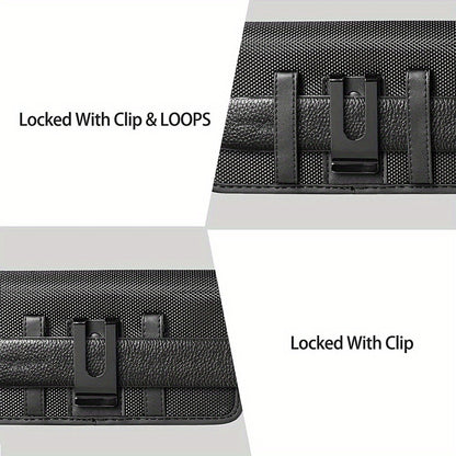Heavy Duty iPhone Belt Clip Holster Case with Card Holder Rotating Clip Secure Snap Closure Durable Pouch for iPhone 17 Pro Max 17 Pro 17 Air 16E Plus Series – Men Outdoor Work Carry