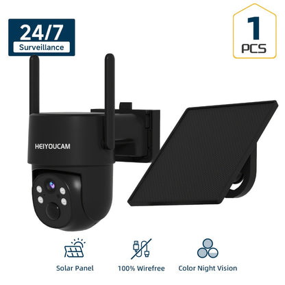 AI Auto Tracking Solar Security Camera Outdoor 360° Dome – AI Human Detection, Full Color Night Vision, Smart Siren & Spotlight, Two-Way Audio, 6000mAh Battery Wireless WiFi Camera