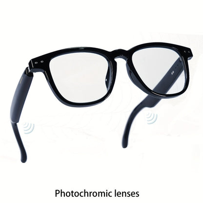 AI Smart Glasses with GPT Voice Assistant & Real-Time Translation 160+ Languages – Photochromic Lenses, Anti-Blue Light, Built-in Speaker & Mic, Unisex Wearable Tech Eyewear