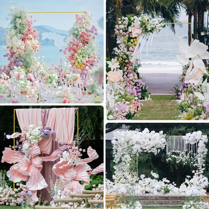 Square Arch Backdrop Stand 6FT & 8FT Metal Balloon Arch Frame | Adjustable Wedding Arch for Ceremony, Birthday Party, Baby Shower & Event Decoration