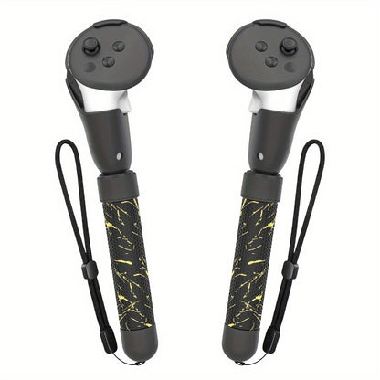 Meta Quest 3S Controller Handle Extension Grips – 3-in-1 VR Handle Attachments for Beat Saber, Golf+, Tennis & More, Anti-Slip ABS Grip with Safety Wire, Compatible with Meta Quest 3S & Quest 3