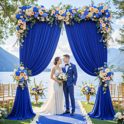 Photography Backdrop 4-Pack 5x10ft Polyester Spandex Background Cloth | Wrinkle-Resistant, Soft & Smooth with Pole Pockets | Wedding, Birthday, Banquet, Party & Event Decoration Curtains